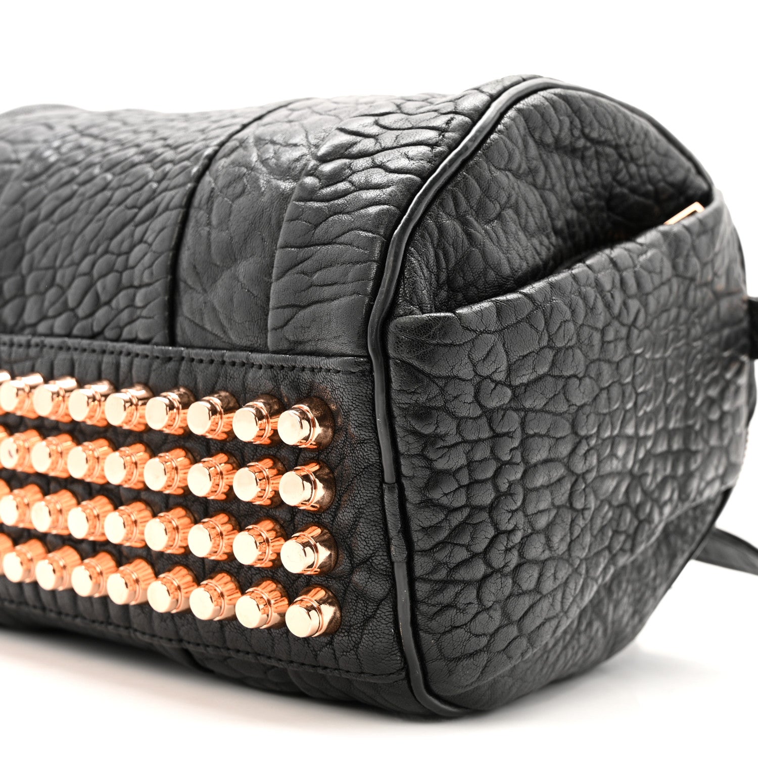Alexander Wang Pebbled Lambskin Rockie Black Rose Gold Hardware