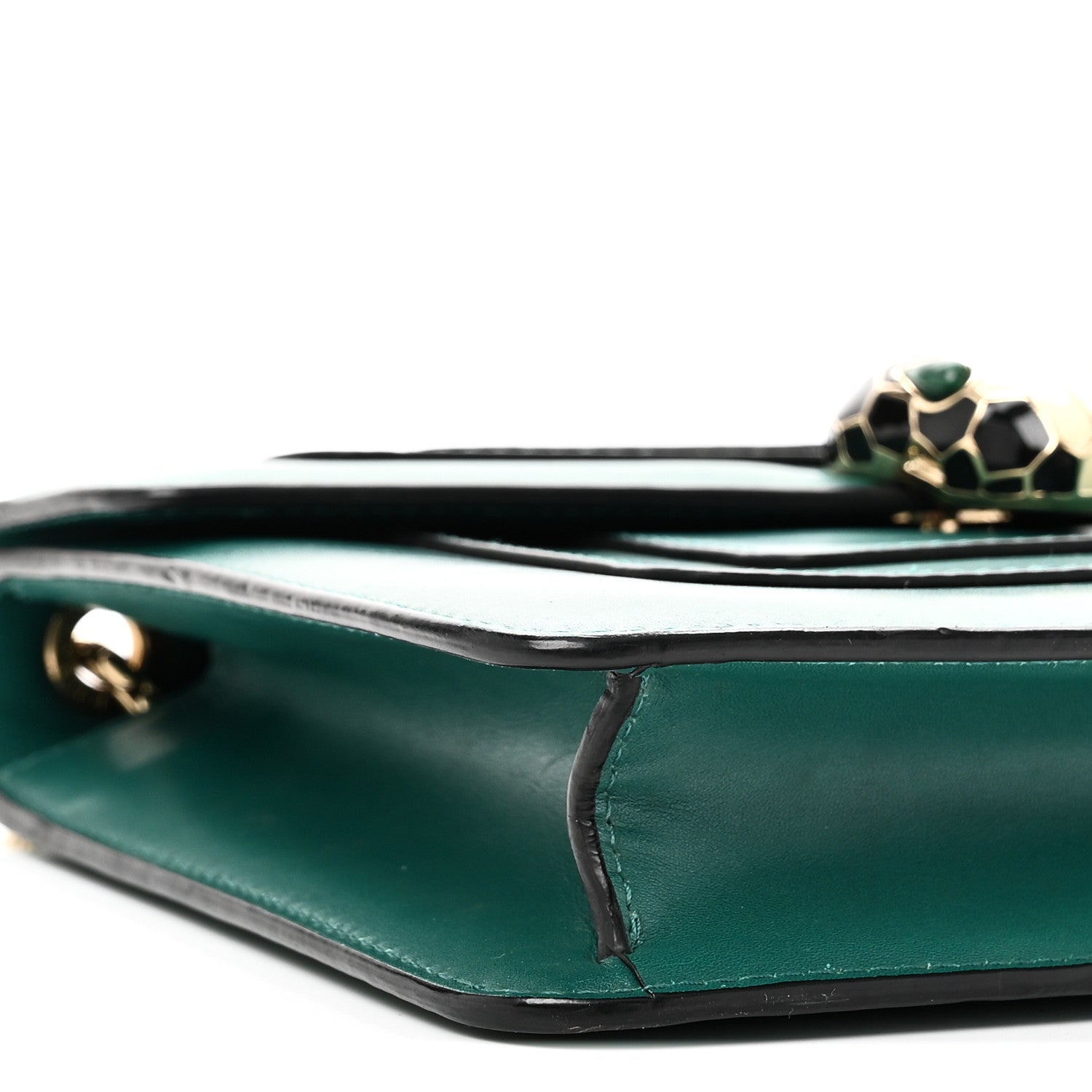 Bulgari Calfskin Small Serpenti Forever Snake Strap Crossbody Bag Emerald Green 7 of 8
