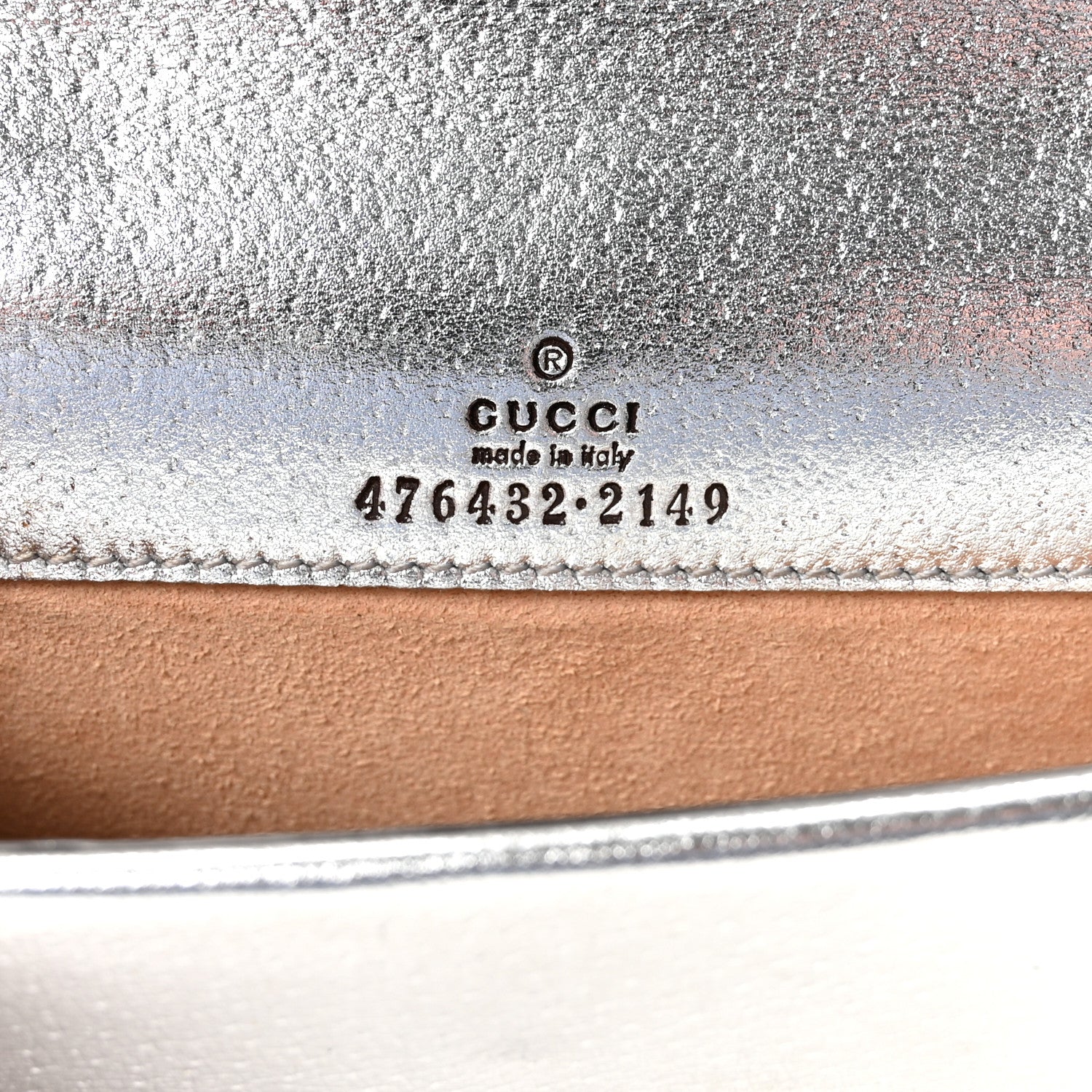Gucci Metallic Calfskin Super Mini Dionysus Shoulder Bag Silver 6 of 9