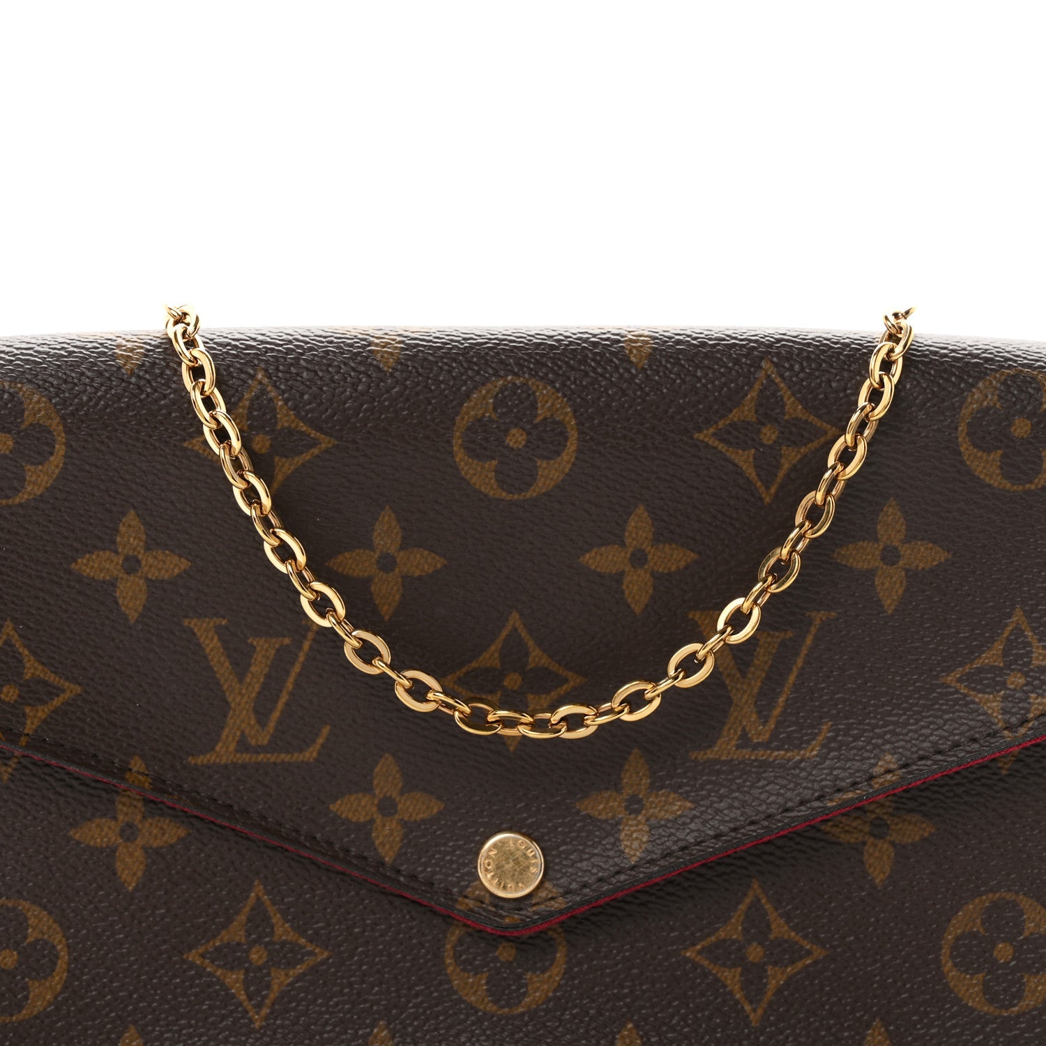 Louis Vuitton Monogram Pochette Felicie Chain Wallet Fuchsia 8 of 10