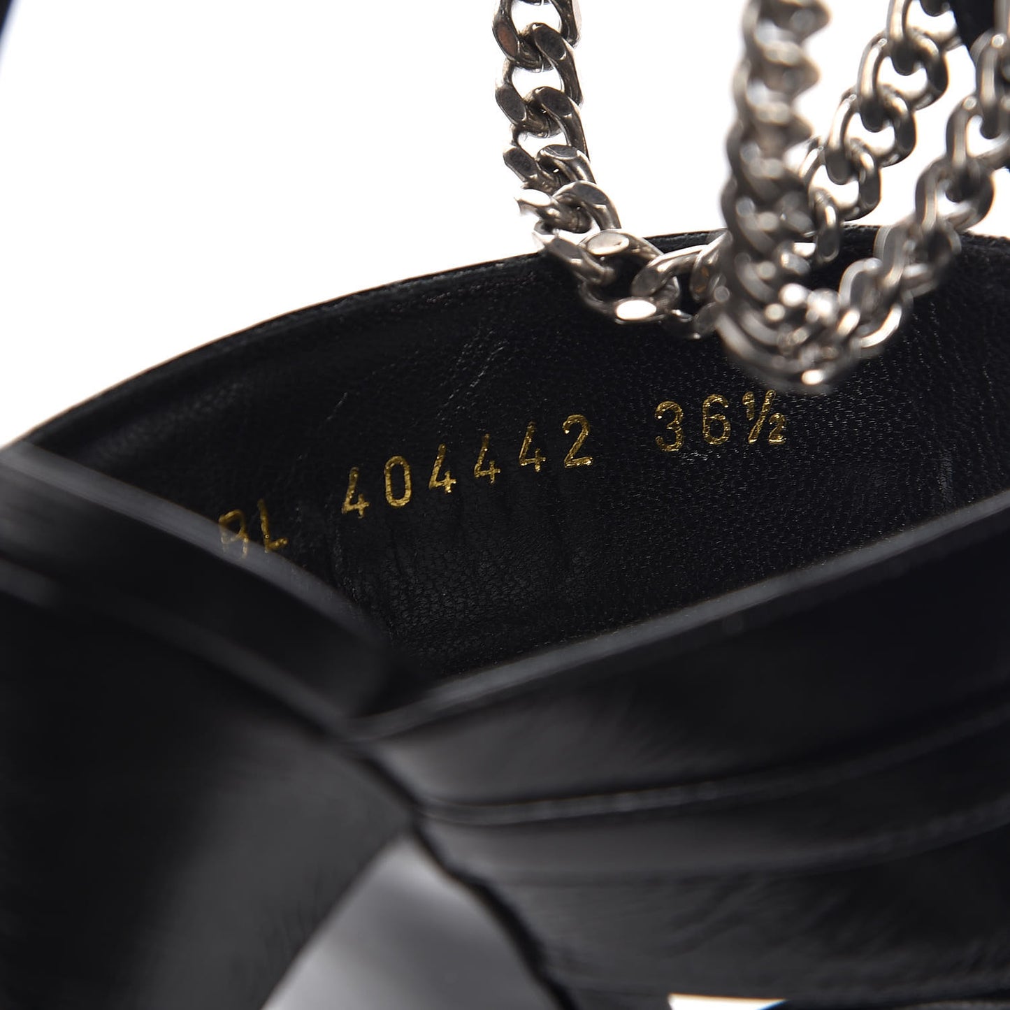 Shiny Calfskin Multi-Studded Strap Fetish Ankle Sandals 36.5 Black