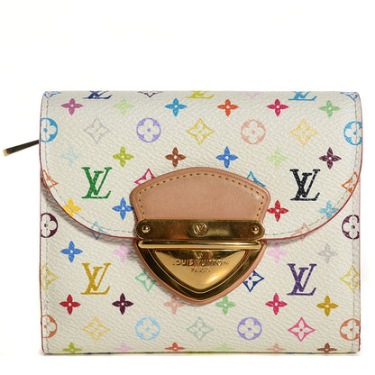 Louis Vuitton Monogram Multicolor Joey Wallet White Litchi 1 of 8