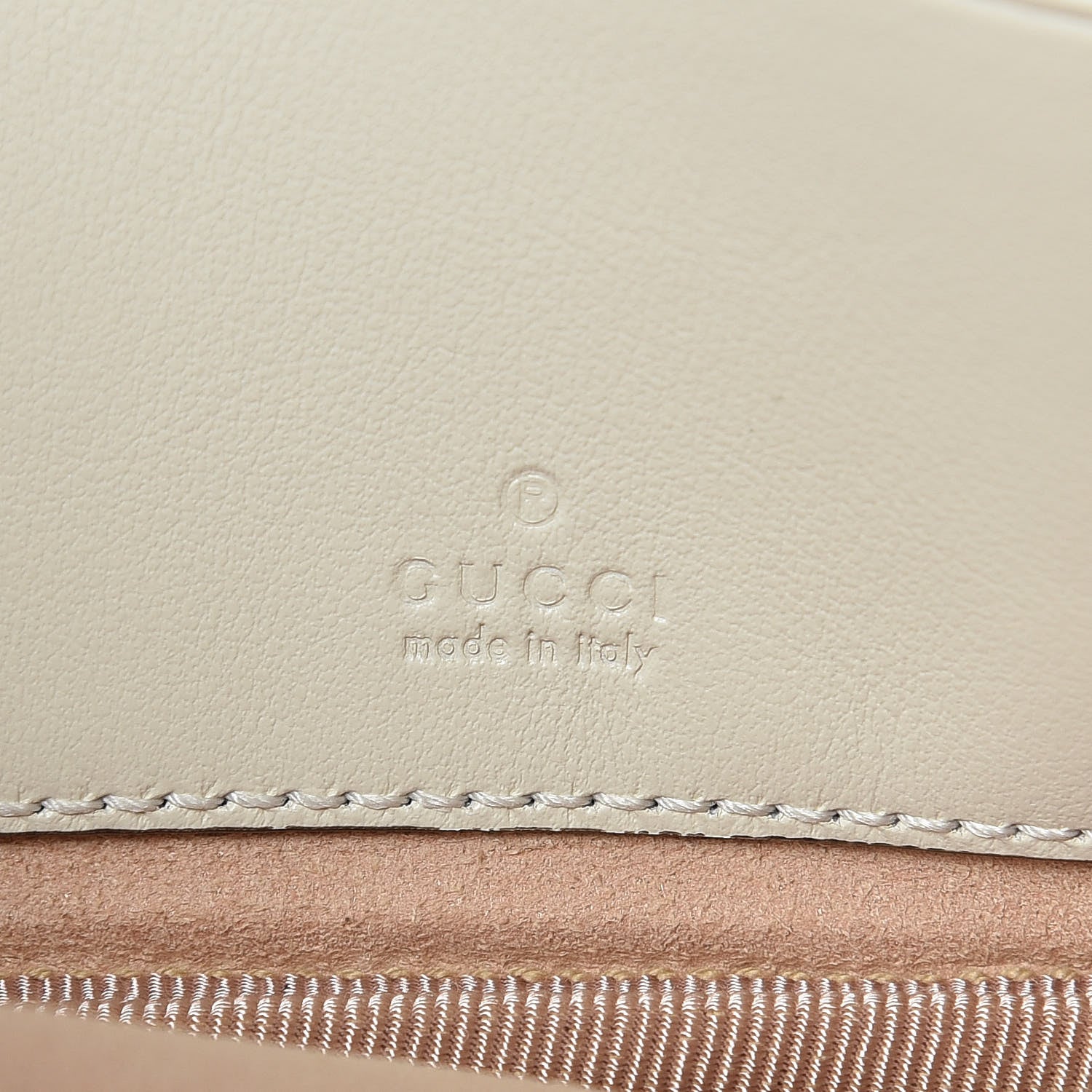 Gucci Calfskin Matelasse Mini GG Marmont Chain Crossbody Bag Mystic White 9 of 12