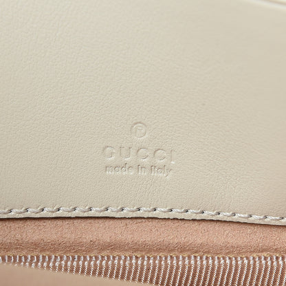 Gucci Calfskin Matelasse Mini GG Marmont Chain Crossbody Bag Mystic White 9 of 12
