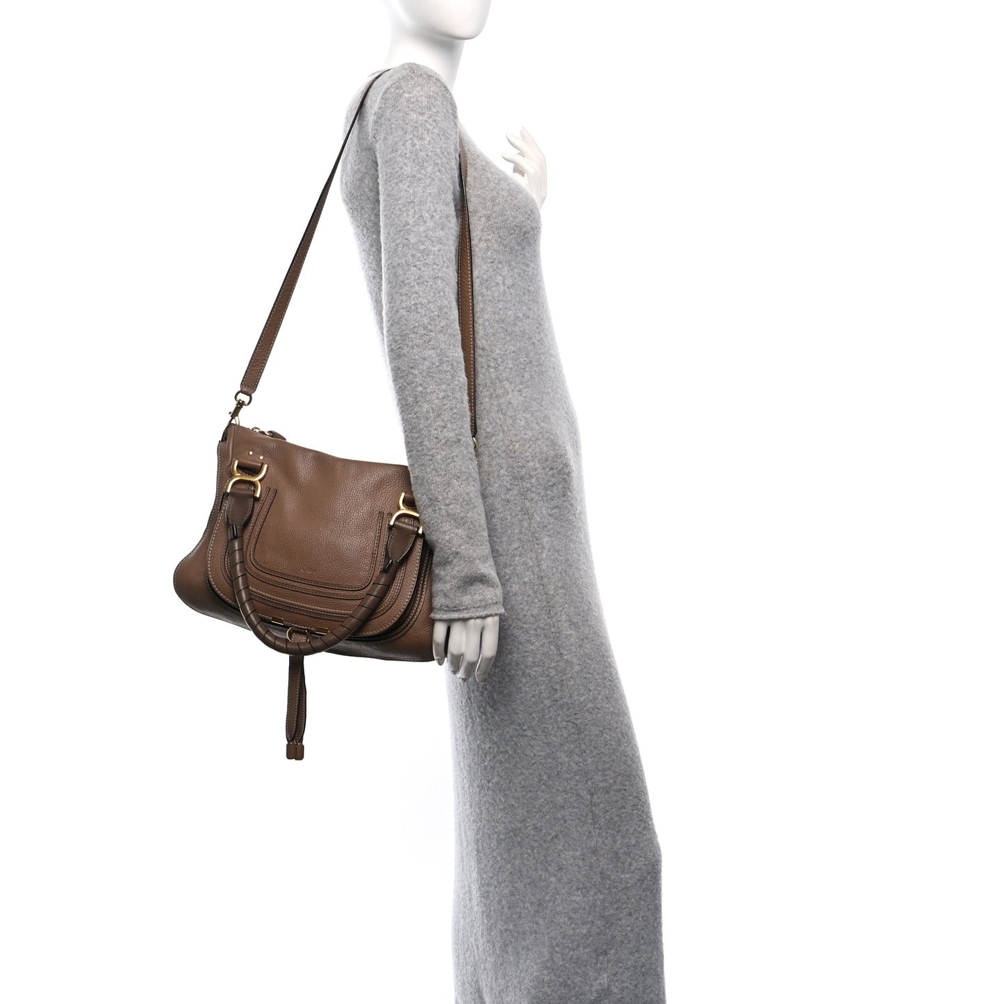 Calfskin Medium Marcie Satchel Nude