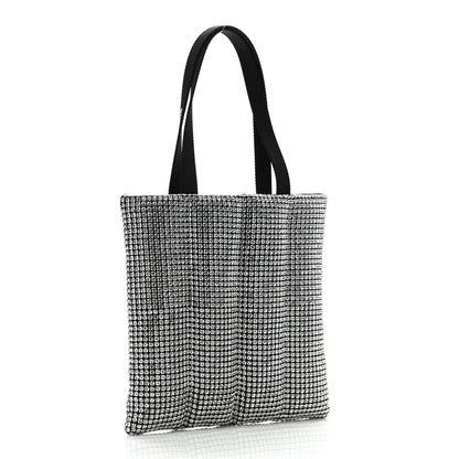 Alexander Wang Mesh Crystal Rhinestone Quilted Heiress Tote Black Silver 2 of 9