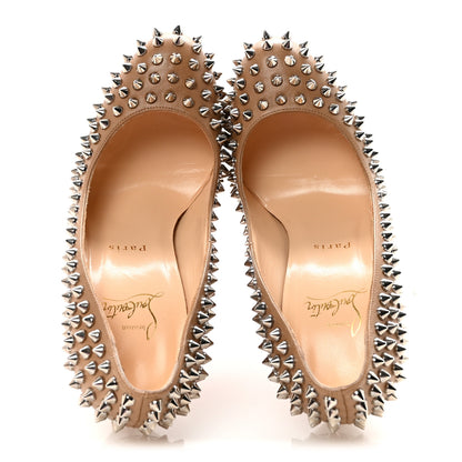 Christian Louboutin Nappa Bianca Spikes 140 Pumps 37.5 Corde Silver 2 of 8
