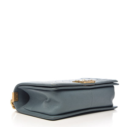 Chanel Caviar Quilted Medium Boy Flap Blue 4 of 13