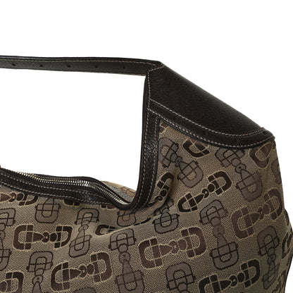 Gucci Canvas Horsebit Glam Hobo Dark Brown 23 of 27