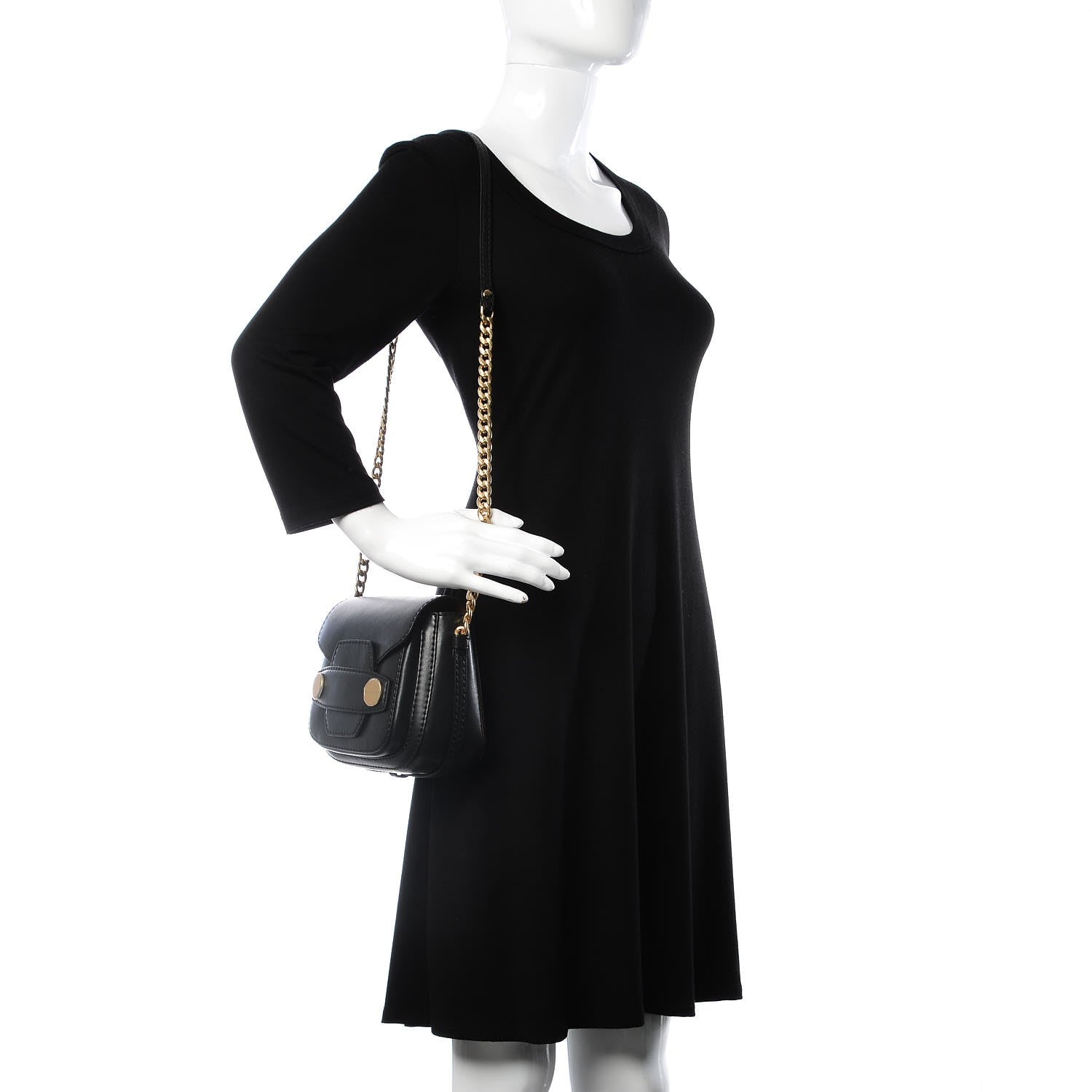 Stella McCartney Eco Alter Nappa Popper Shoulder Bag Black 2 of 7