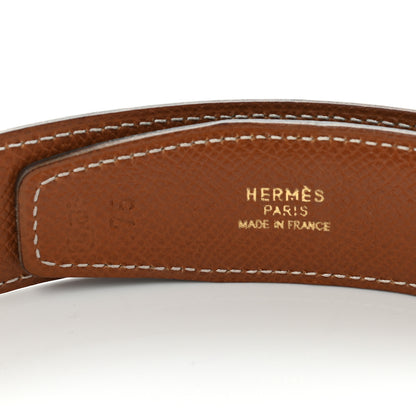 Hermes Box Courchevel 32mm Belt Strap 75 Black Gold 5 of 8