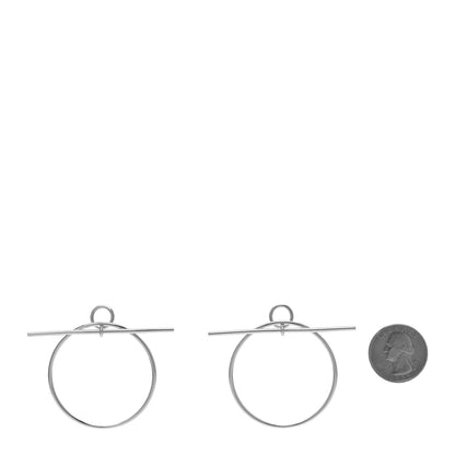 Hermes Sterling Silver MM Loop Earrings 2 of 5