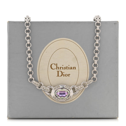 Christian Dior Crystal Necklace Silver 7 of 7