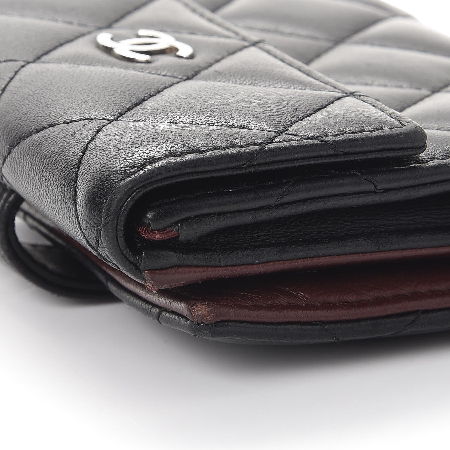 Chanel Lambskin Quilted Compact French Flap Wallet Black 10 of 13