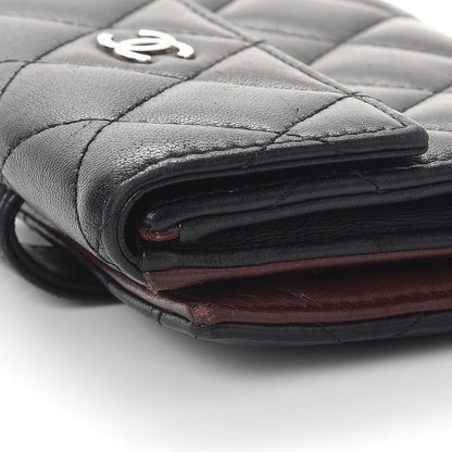 Chanel Lambskin Quilted Compact French Flap Wallet Black 10 of 13