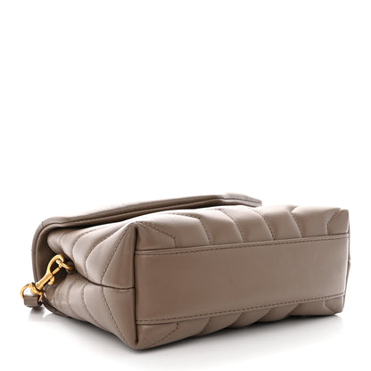 Saint Laurent Calfskin Y Quilted Monogram Toy Loulou Crossbody Bag Taupe 4 of 13