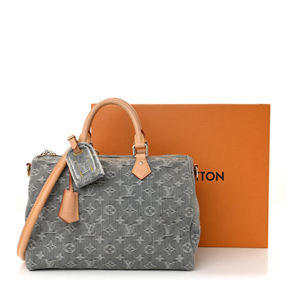 Louis Vuitton Monogram Denim Speedy Soft 30 Washed Gray 10 of 10