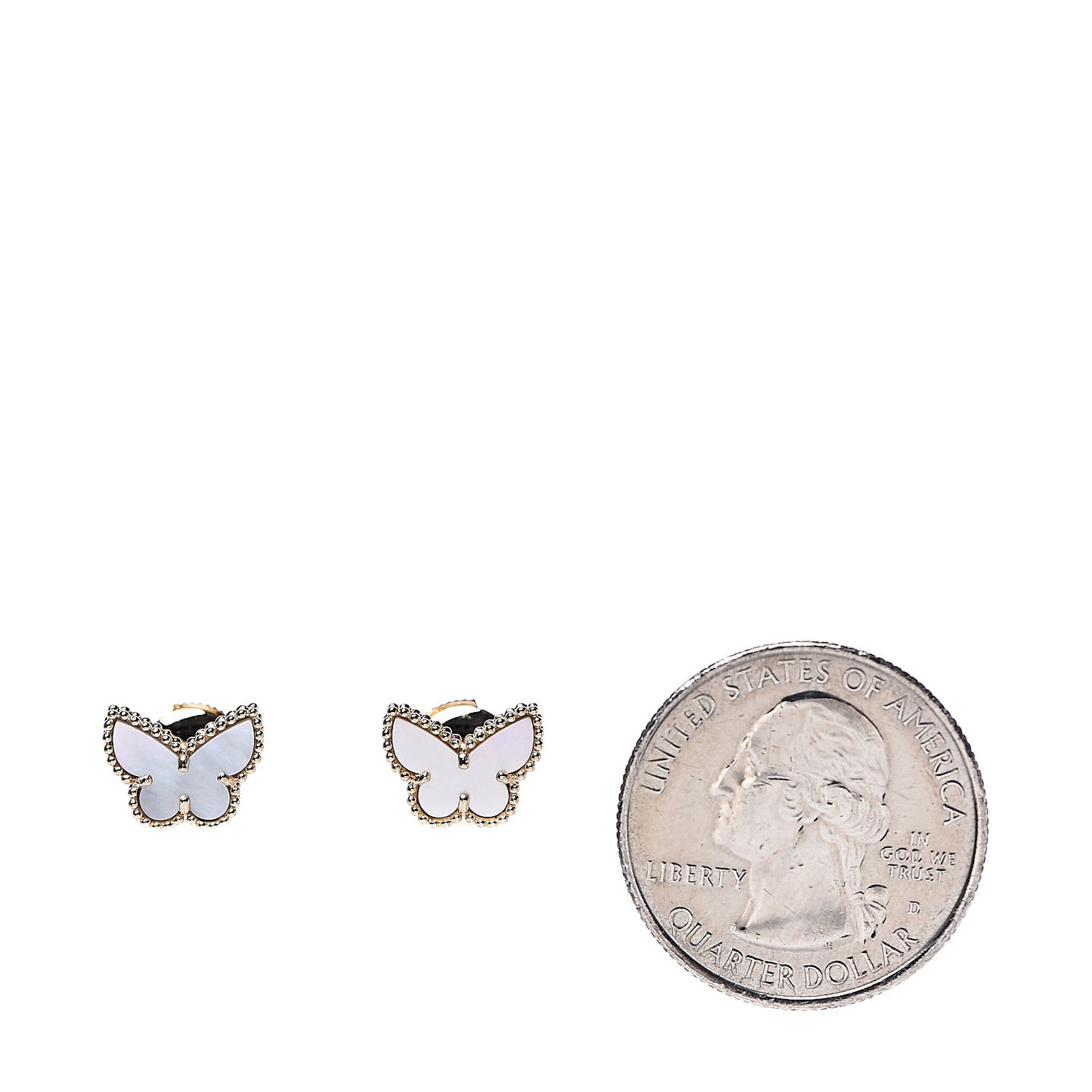 18K Yellow Gold Mother of Pearl Sweet Alhambra Butterfly Earrings