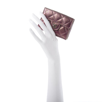 Chanel Iridescent Lambskin Small Quilted Flap Wallet Purple 2 of 8