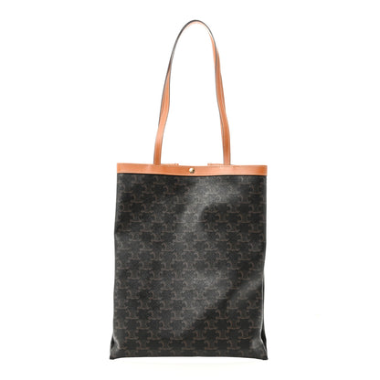 Celine Triomphe Canvas Calfskin Flat Shopper Tote Honey 1 of 9