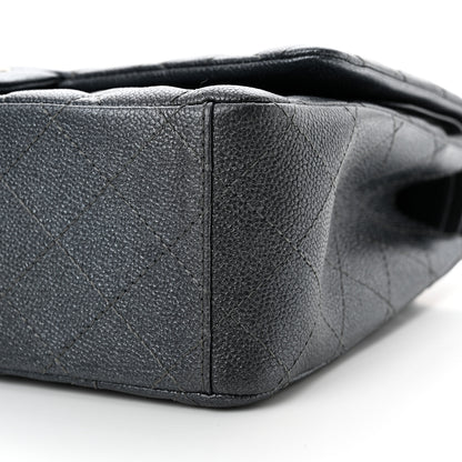 Chanel Metallic Caviar Quilted Maxi Double Flap Charcoal 10 of 10