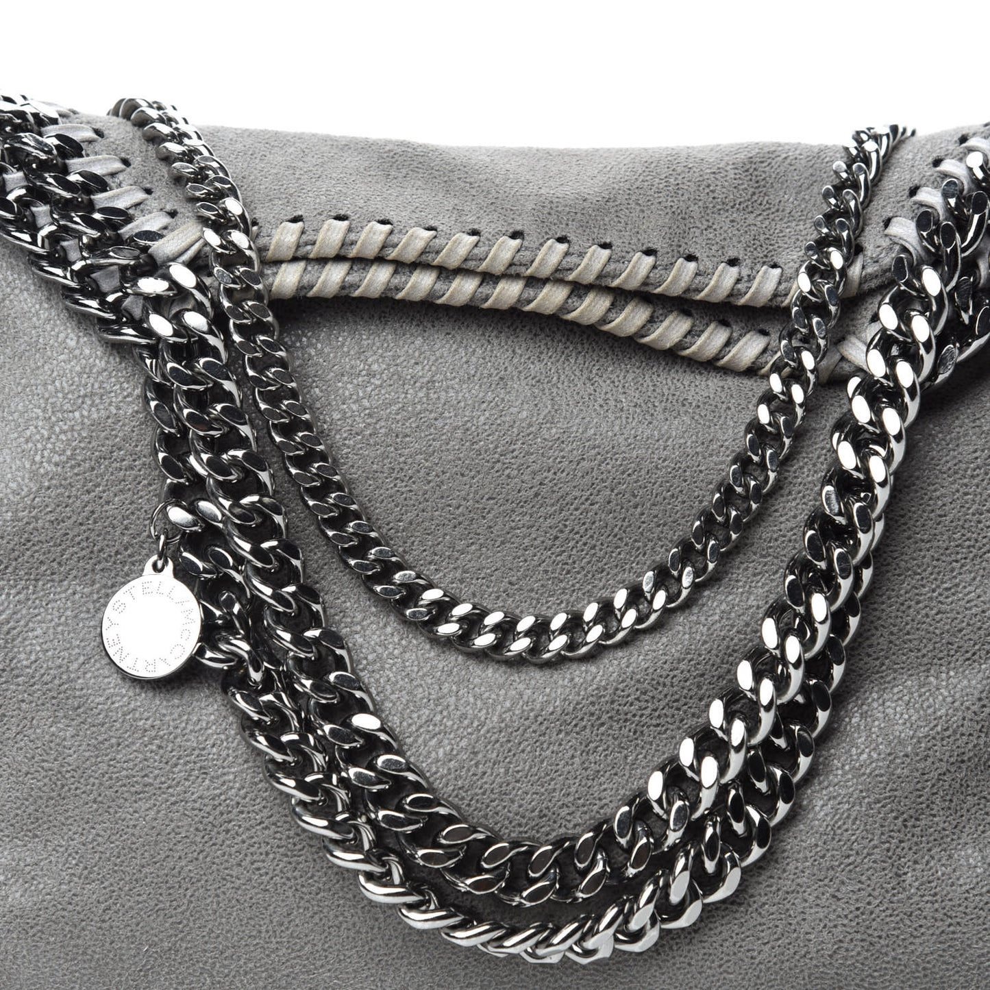 Shaggy Deer Mini Falabella Fold Over Tote Light Grey