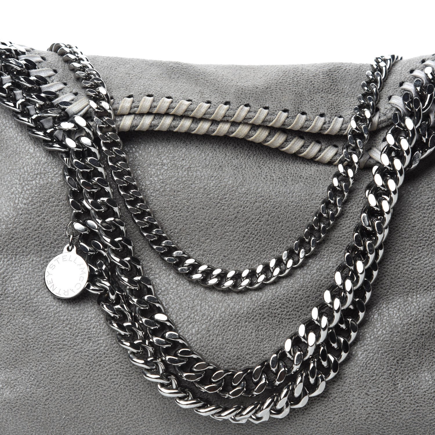 Stella McCartney Shaggy Deer Mini Falabella Fold Over Tote Light Grey 10 of 10