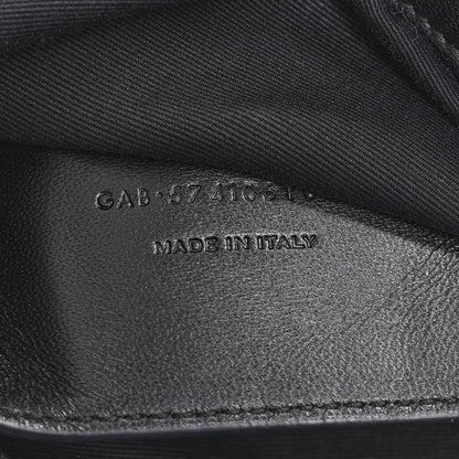 Saint Laurent Calfskin Crocodile Embossed Medium West Hollywood Monogram Fold-Over Black 7 of 10