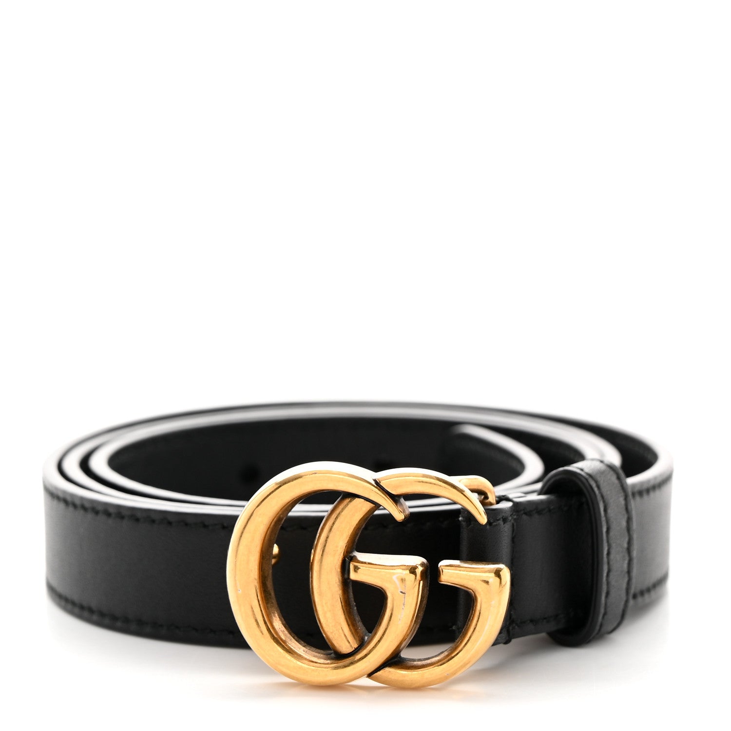 Gucci Calfskin Double G 20mm Belt 80 32 Black 1 of 5