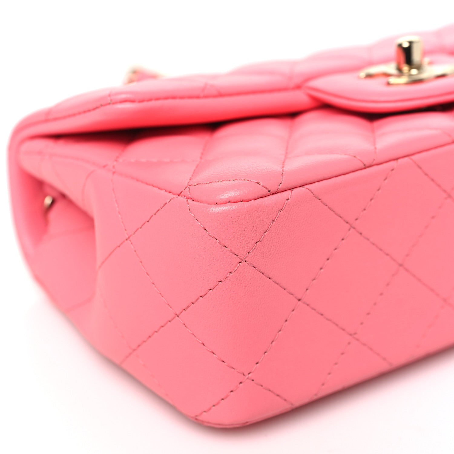 Chanel Lambskin Quilted Mini Rectangular Flap Pink 9 of 11