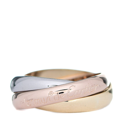 Cartier 18K Pink Yellow White Gold Classic Les Must De Trinity Ring 52 6 1 of 4