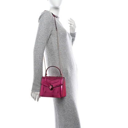 Bulgari Metallic Calfskin Serpenti Forever Top Handle Flash Amethyst 2 of 9