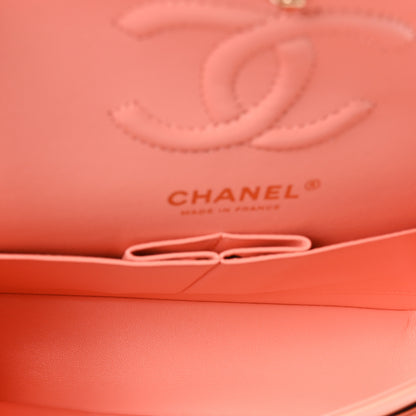 Chanel Lambskin Quilted Small Double Flap Light Orange 5 of 10
