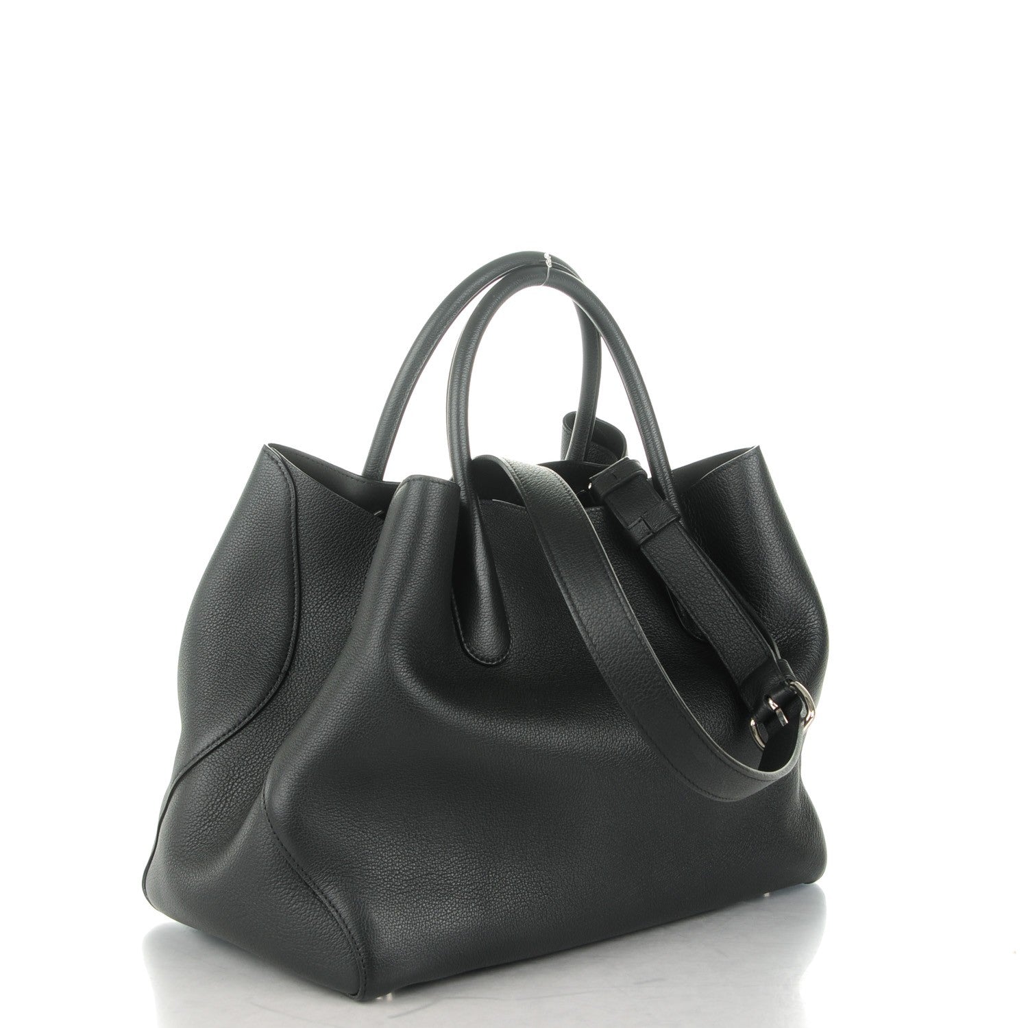 Christian Dior Supple Grained Calfskin Large Open Bar Tote Black 3 of 12