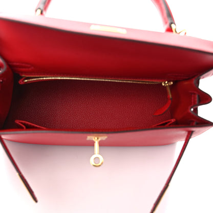 Hermes Epsom Kelly Sellier 25 Rouge Casaque 5 of 9