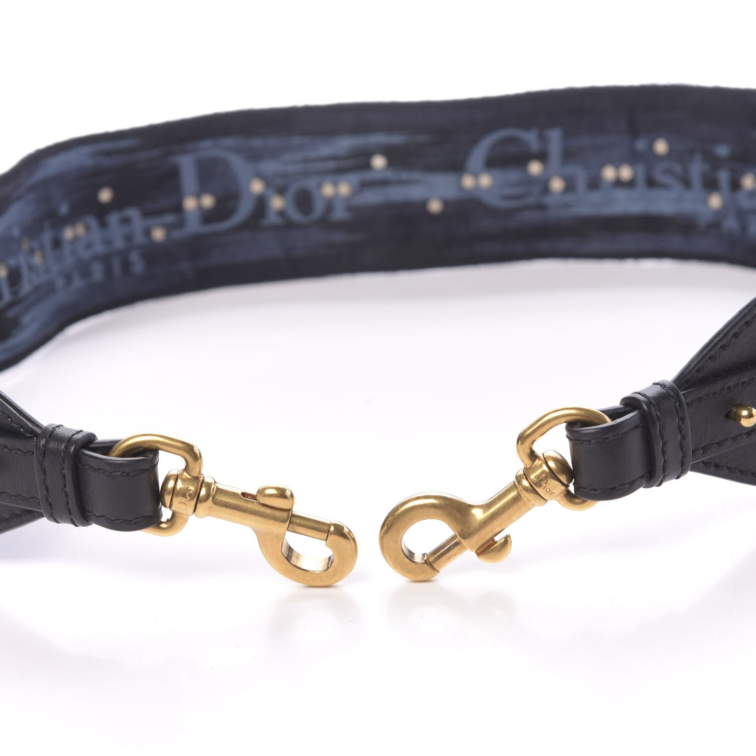 Christian Dior Canvas Embroidered Studded KaleiDiorscopic Adjustable Shoulder Strap Blue 3 of 5