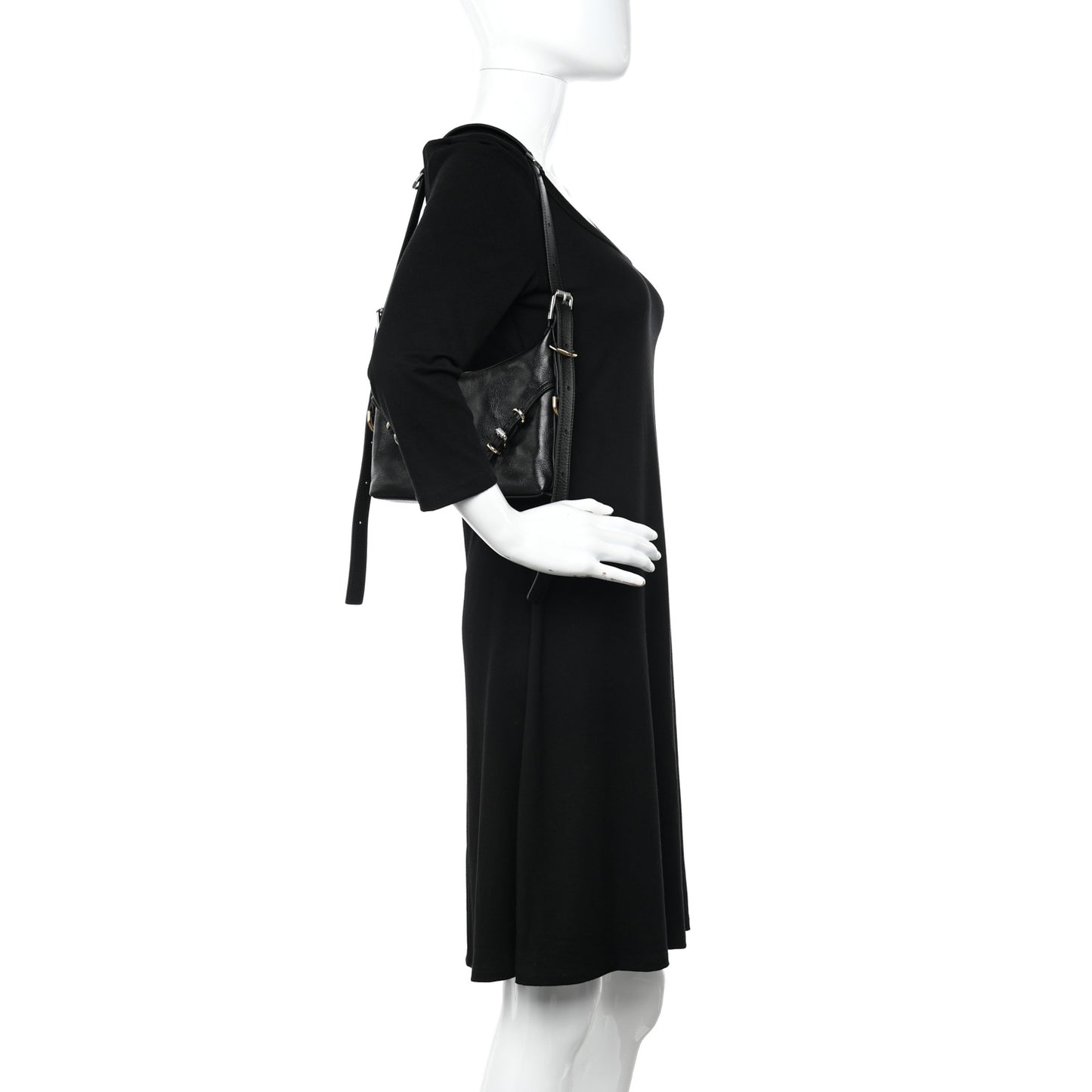 Tumbled Calfskin Mini Voyou Boyfriend Party Bag Black