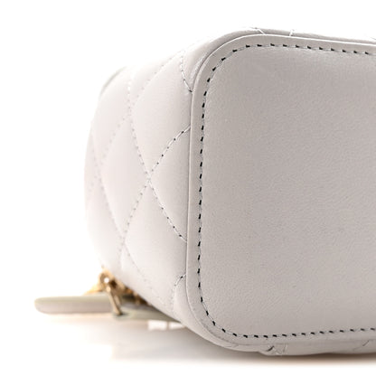 Chanel Lambskin Quilted Top Handle Mini Vanity Case With Chain Grey 9 of 11
