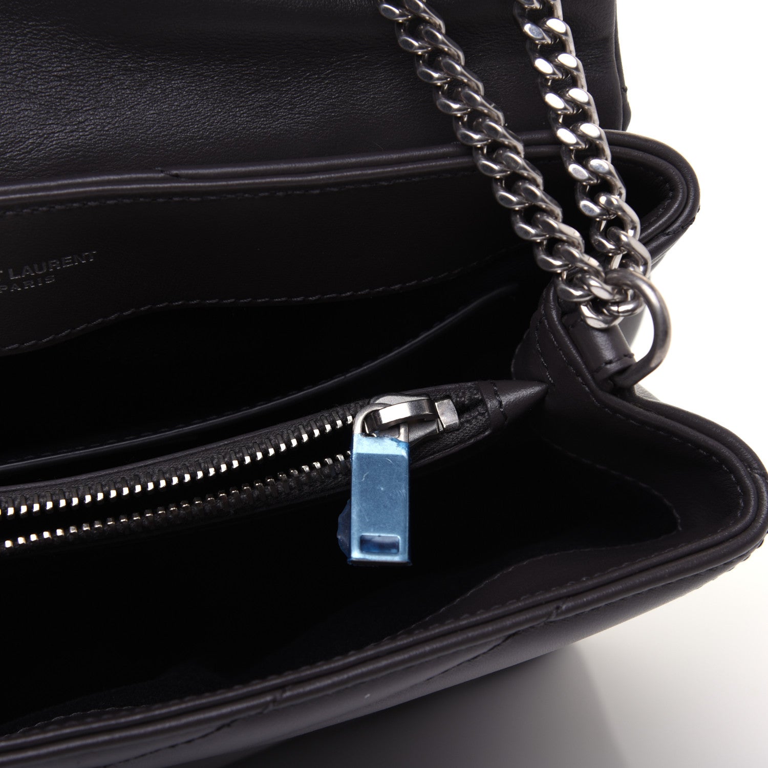Saint Laurent Calfskin Y Quilted Monogram Small Loulou Chain Satchel Asphalt 10 of 14