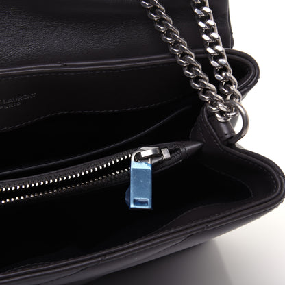Saint Laurent Calfskin Y Quilted Monogram Small Loulou Chain Satchel Asphalt 10 of 14