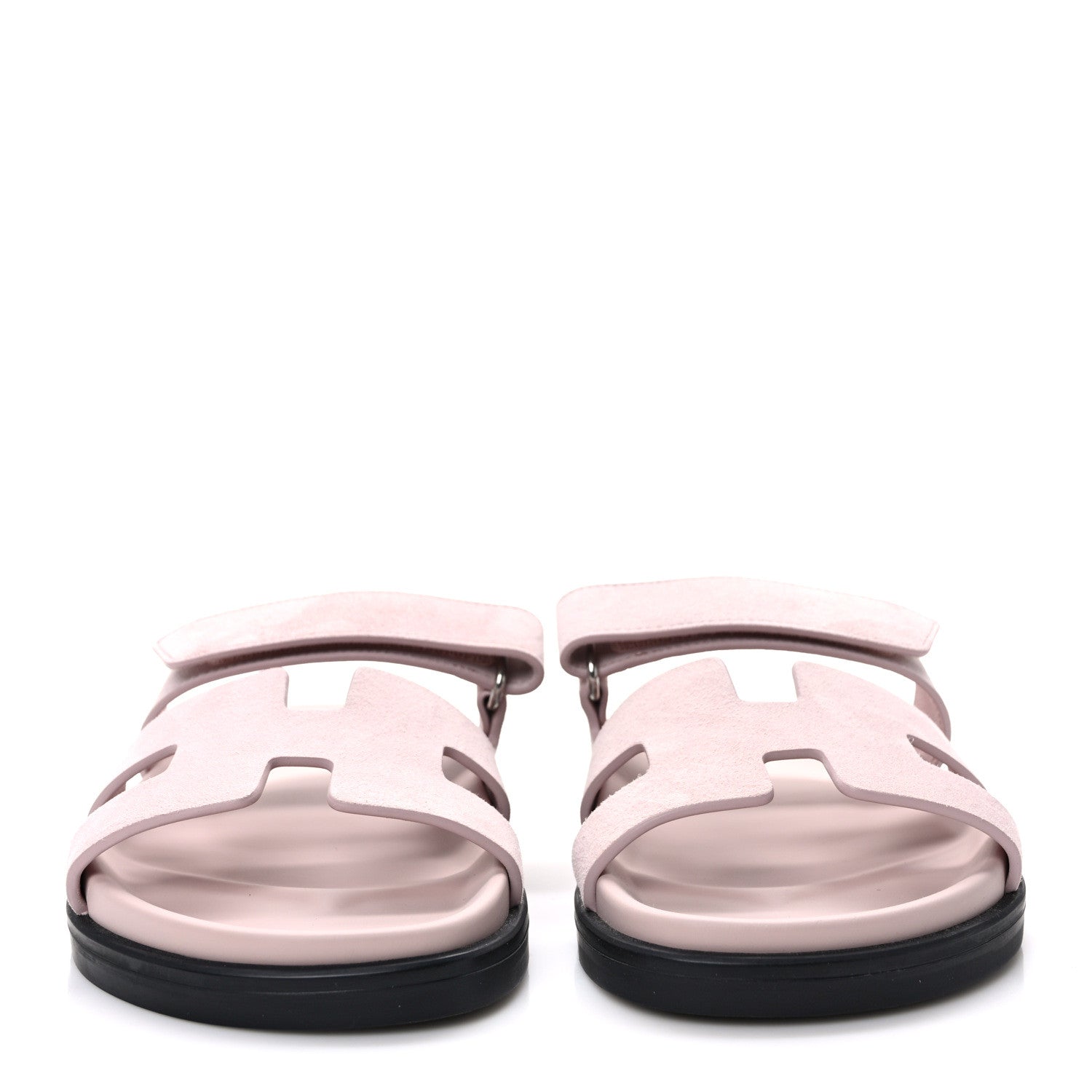 Hermes Suede Goatskin Womens Chypre Sandals 36 Rose Porcelaine 2 of 9