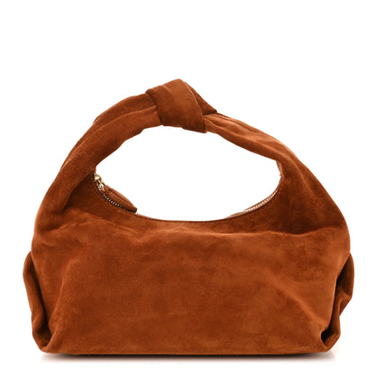 Khaite Suede Calfskin Beatrice Small Hobo Caramel 1 of 8