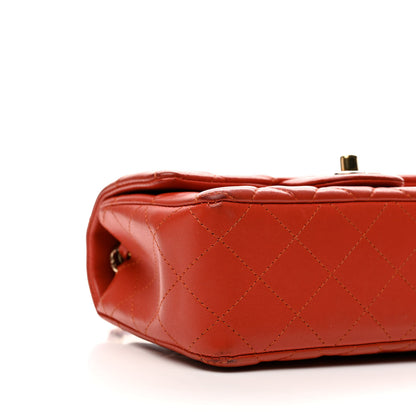 Chanel Lambskin Quilted Mini Rectangular Flap Orange 8 of 10