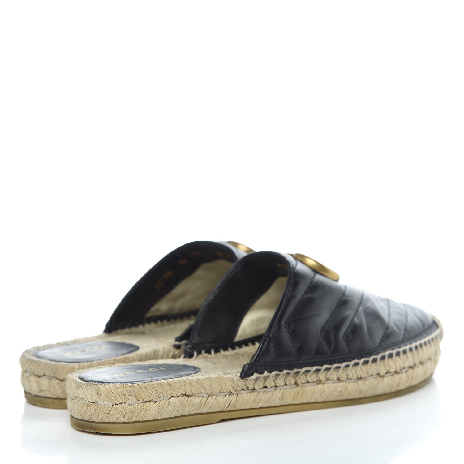 Gucci Nappa Matelasse GG Marmont Espadrille Slippers 36 Black 4 of 16