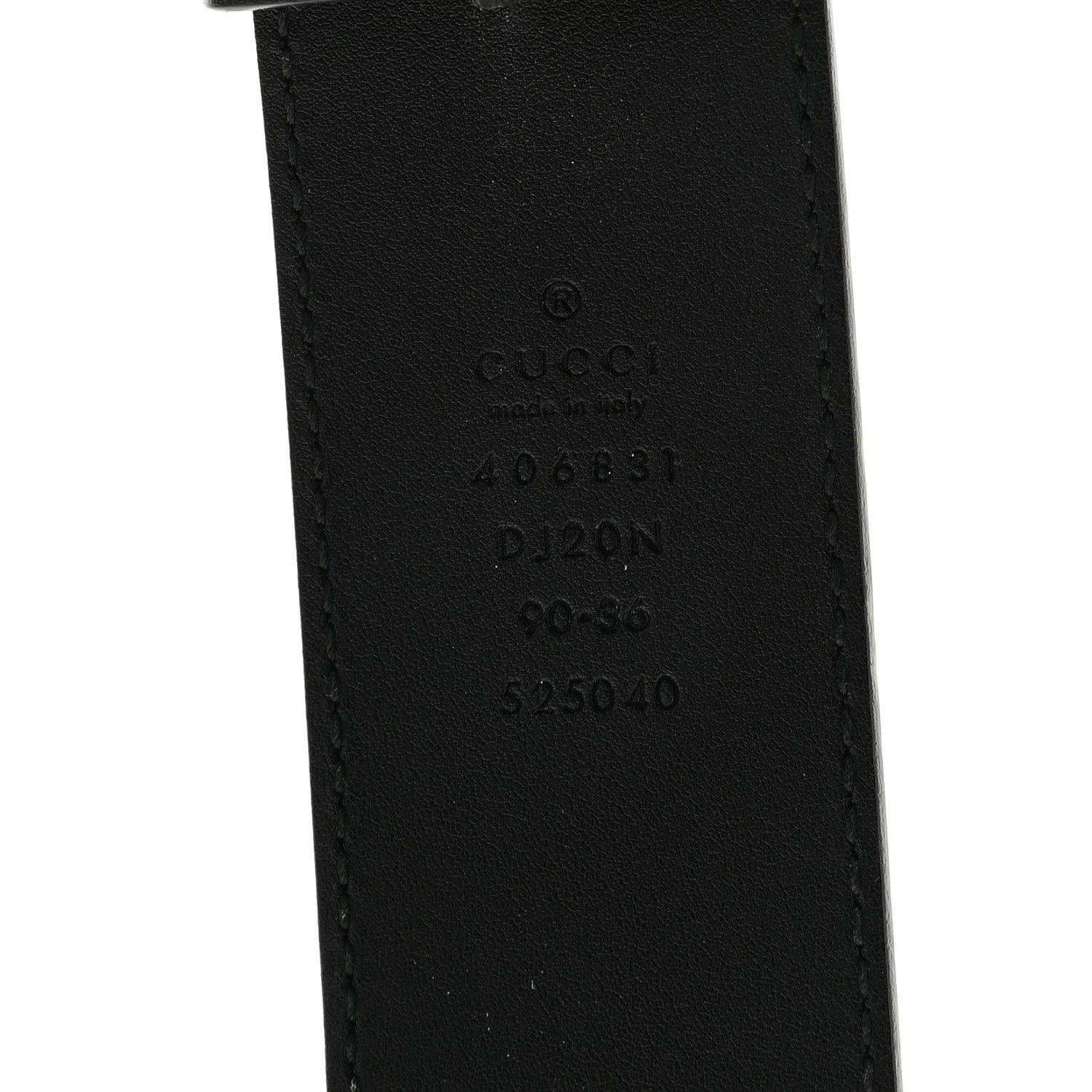 Gucci Textured Dollar Calfskin Nickel Double G 40mm Belt 90 36 Black 3 of 4