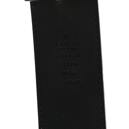 Gucci Textured Dollar Calfskin Nickel Double G 40mm Belt 90 36 Black 3 of 4