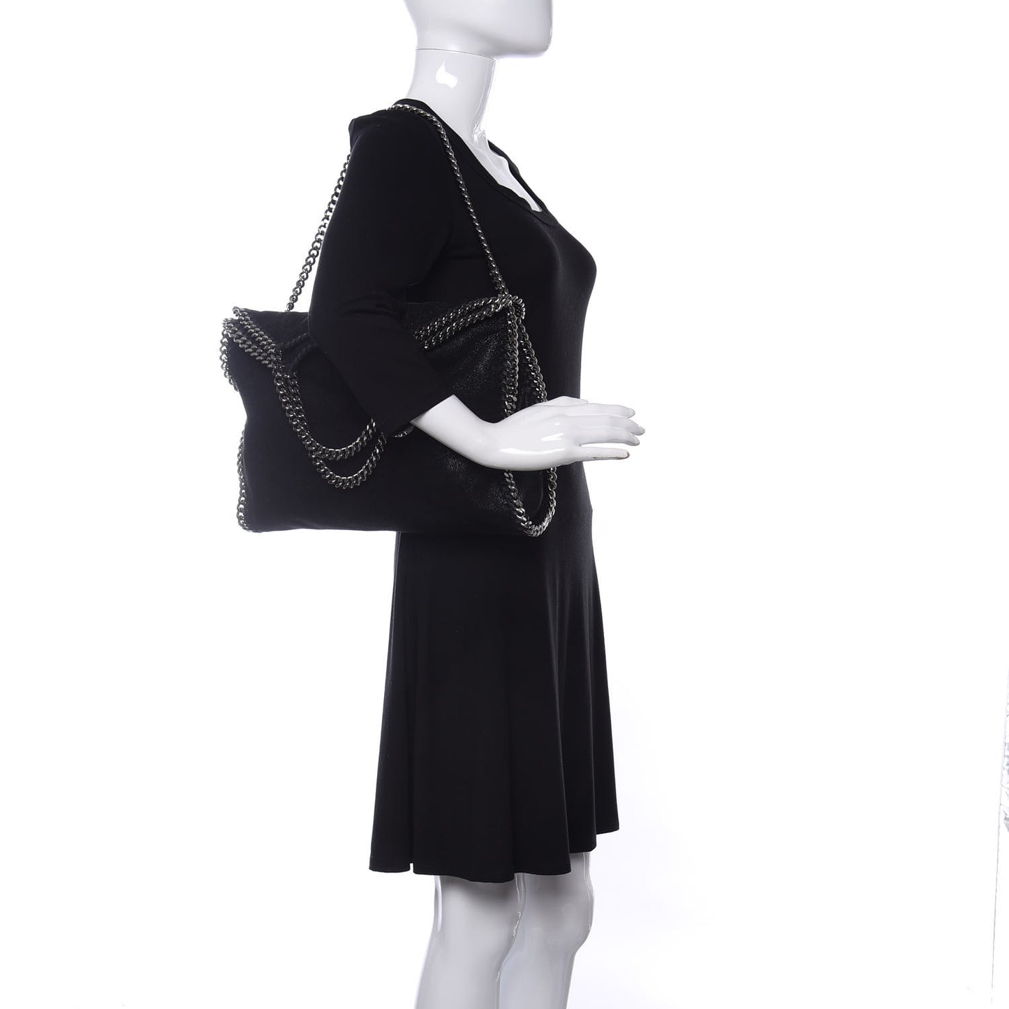 Shaggy Deer Falabella Fold Over Tote Black