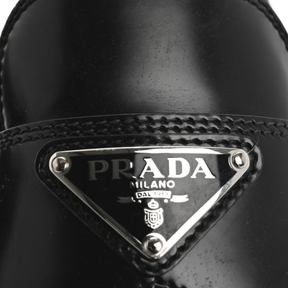 Prada Spazzolato Metal Triangle Logo 50mm Loafers 37 Black 12 of 13