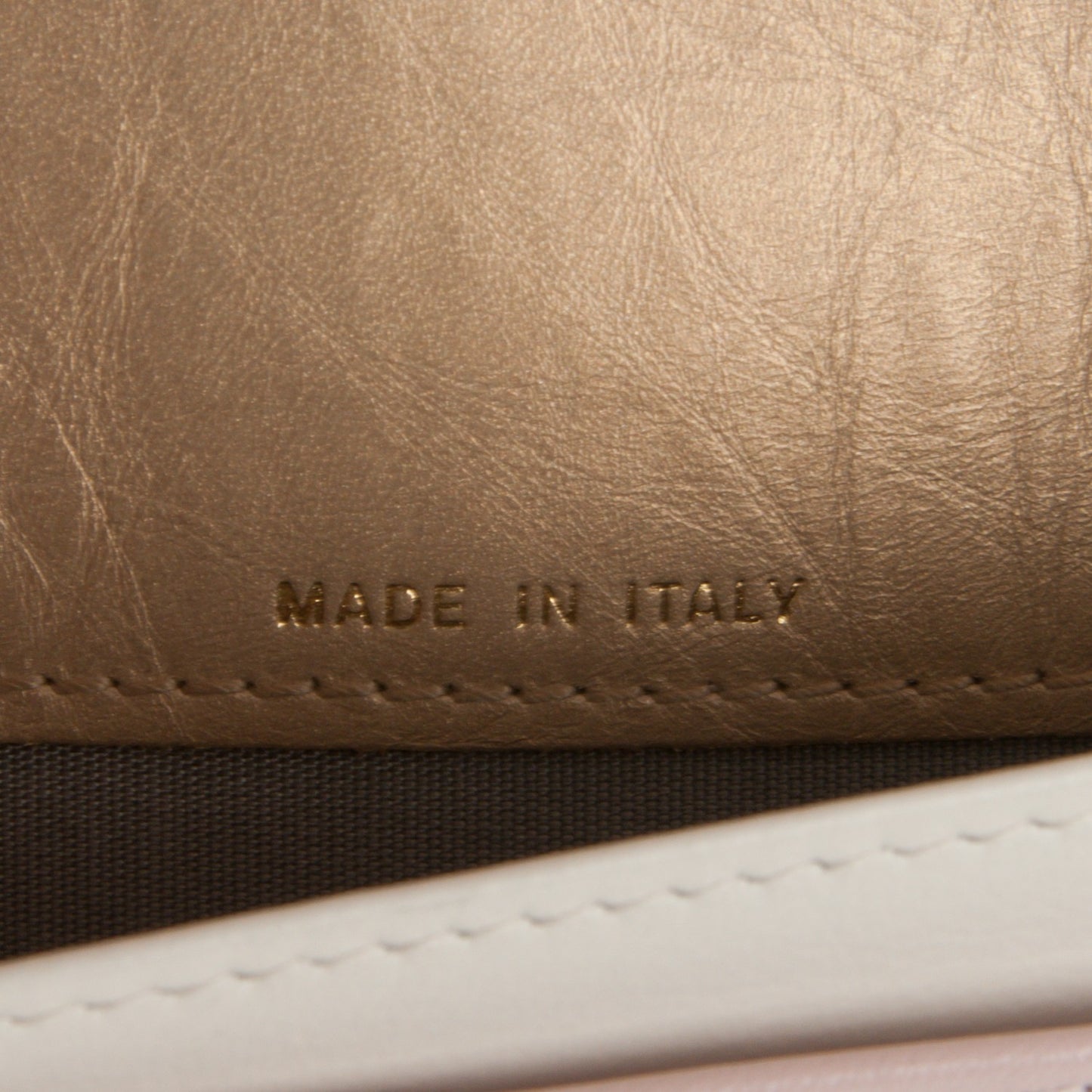 Calfskin Large Zip Around Wallet Gold
