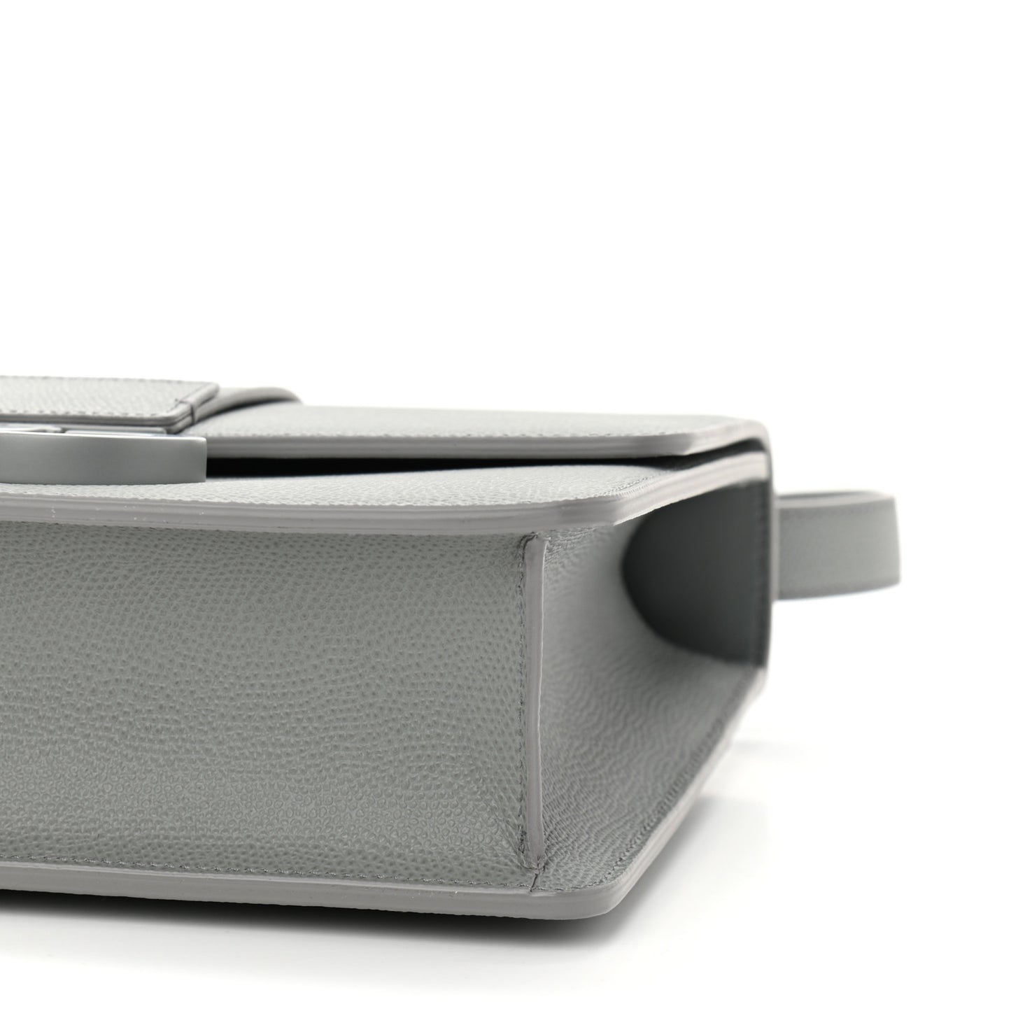Ultra Matte Grained Calfskin 30 Montaigne Flap Bag Grey